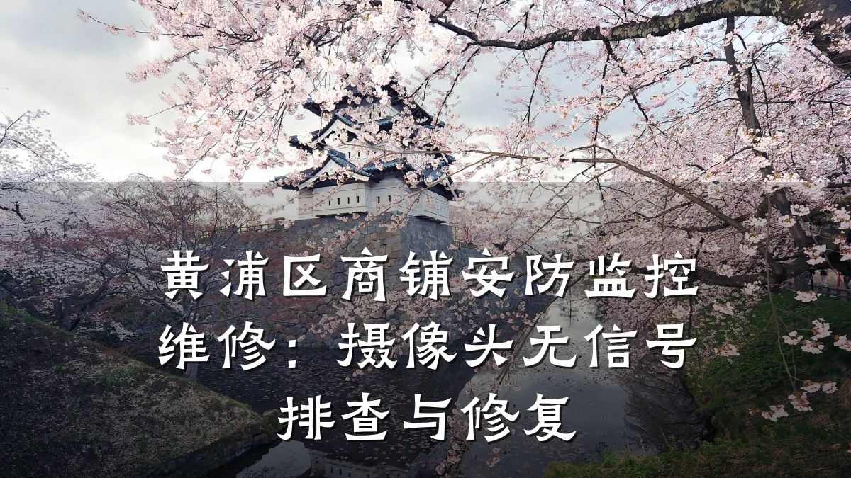 黄浦区商铺安防监控维修:摄像头无信号排查与修复