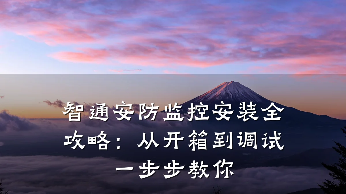 智通安防监控安装全攻略:从开箱到调试一步步教你