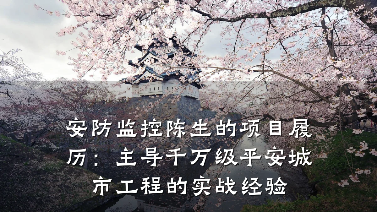 安防监控陈生的项目履历：主导千万级平安城市工程的实战经验