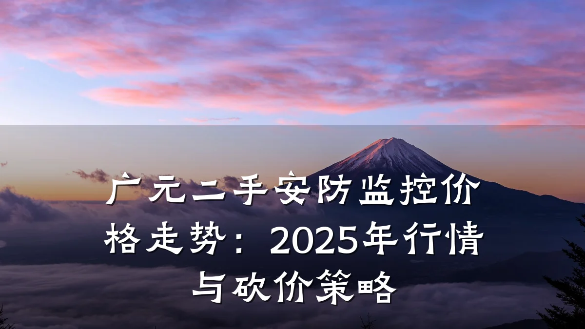 广元二手安防监控价格走势:2025年行情与砍价策略