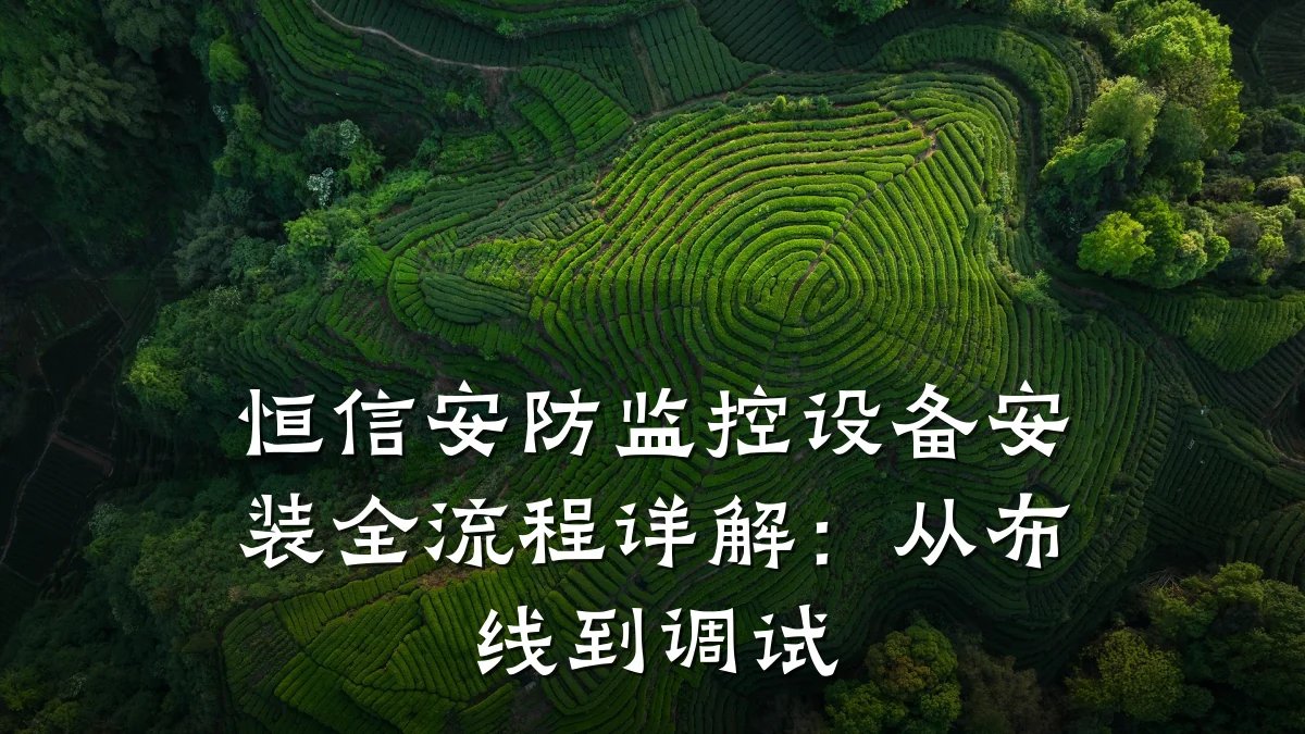 恒信安防监控设备安装全流程详解:从布线到调试