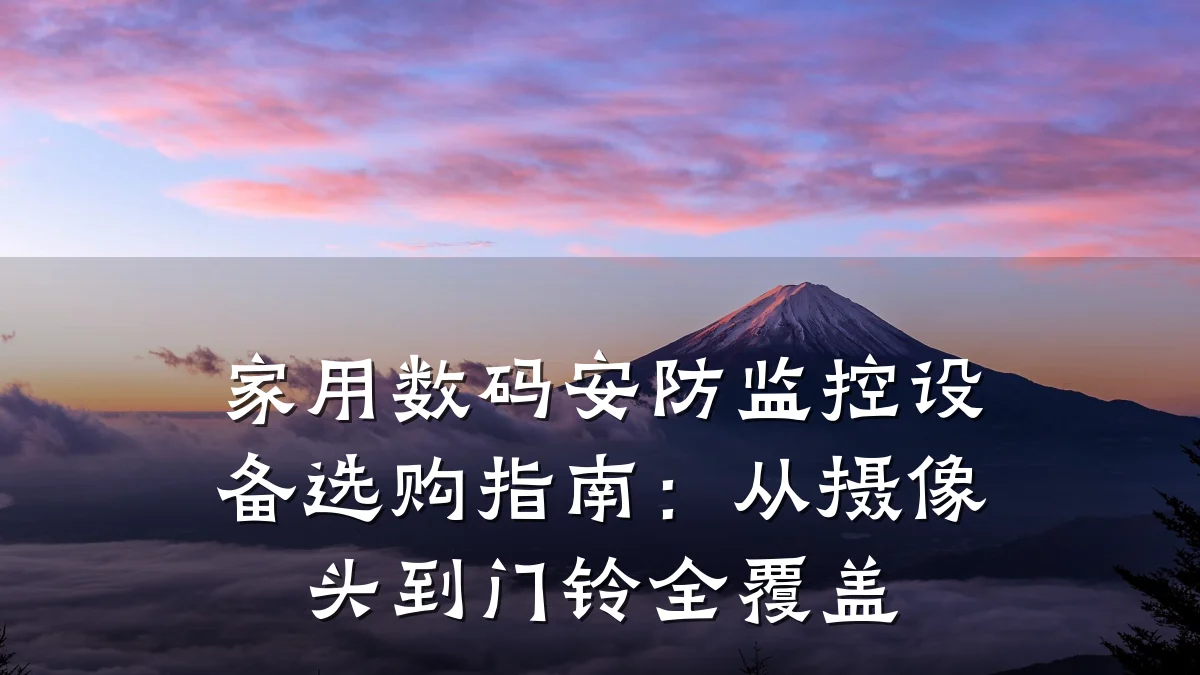 家用数码安防监控设备选购指南:从摄像头到门铃全覆盖