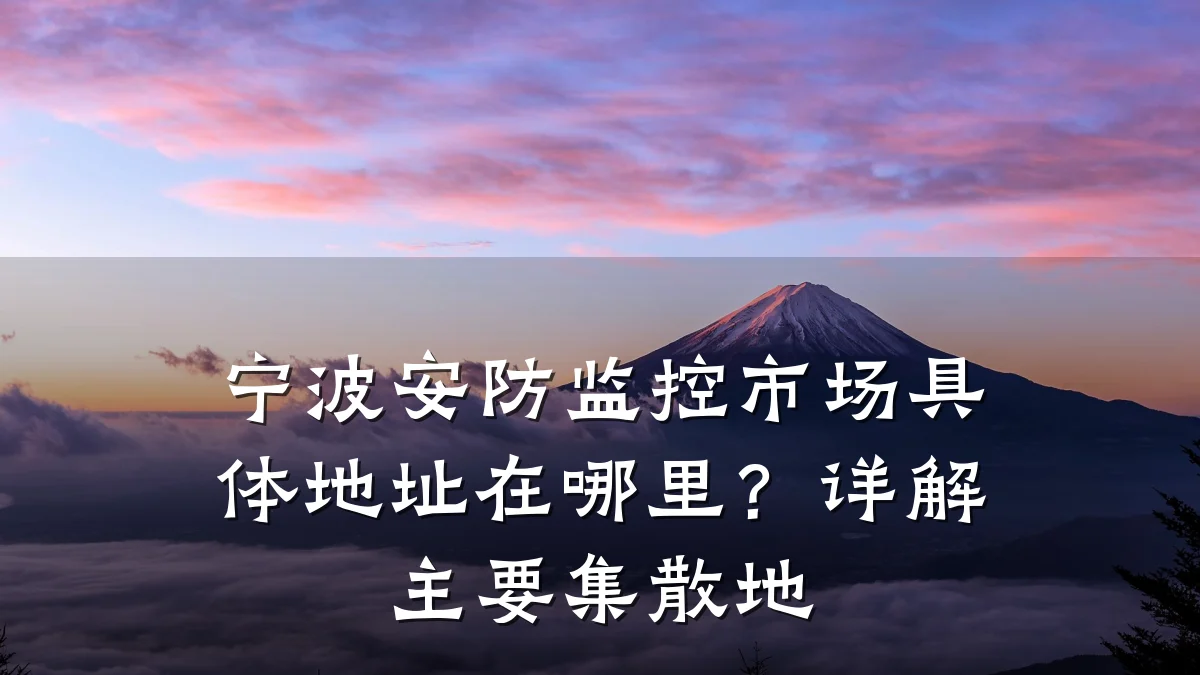 宁波安防监控市场具体地址在哪里?详解主要集散地