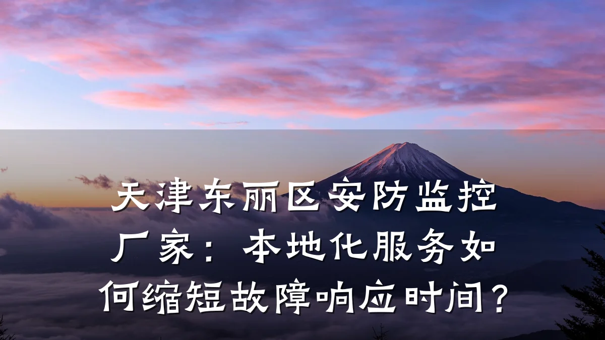 天津东丽区安防监控厂家：本地化服务如何缩短故障响应时间？