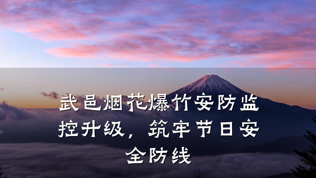 武邑烟花爆竹安防监控升级,筑牢节日安全防线