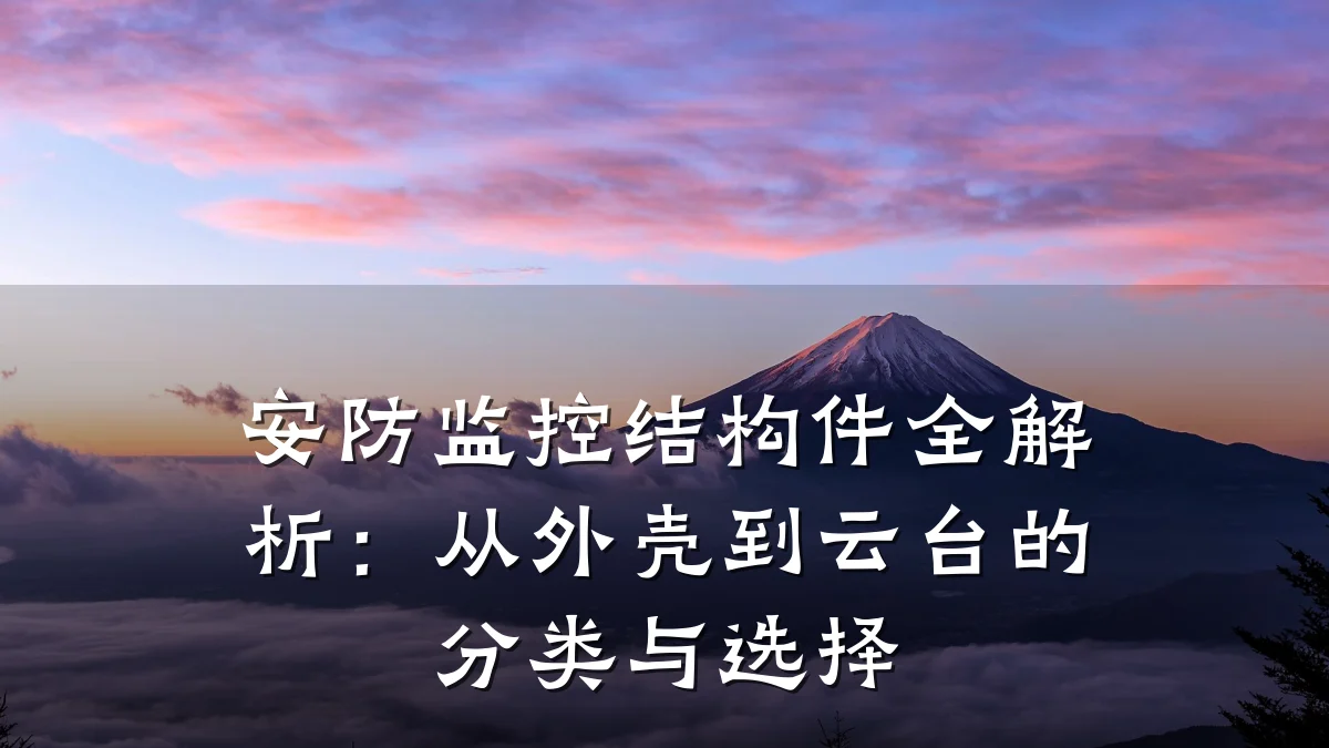 安防监控结构件全解析:从外壳到云台的分类与选择