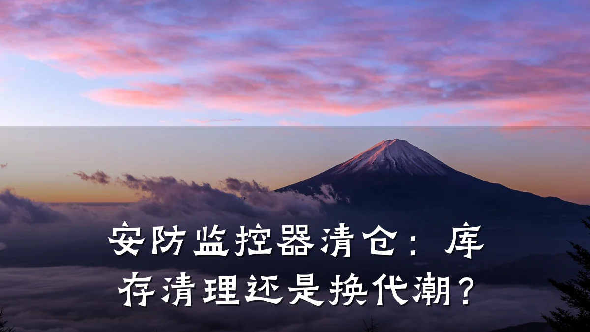 安防监控器清仓:库存清理还是换代潮?