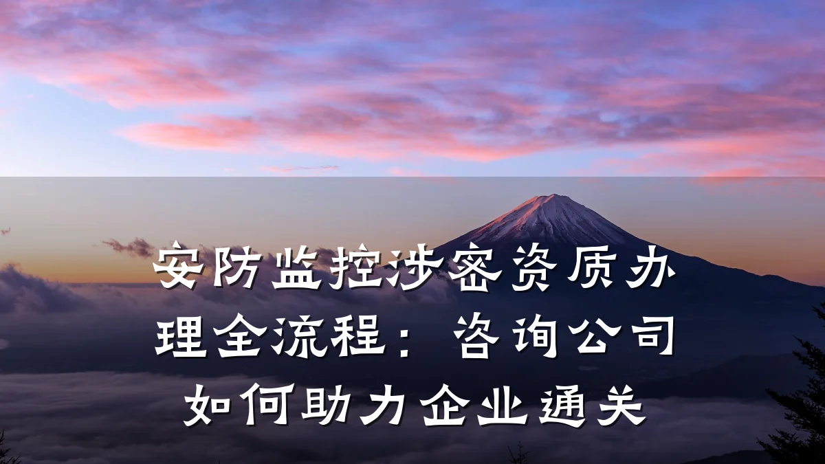 安防监控涉密资质办理全流程：咨询公司如何助力企业通关