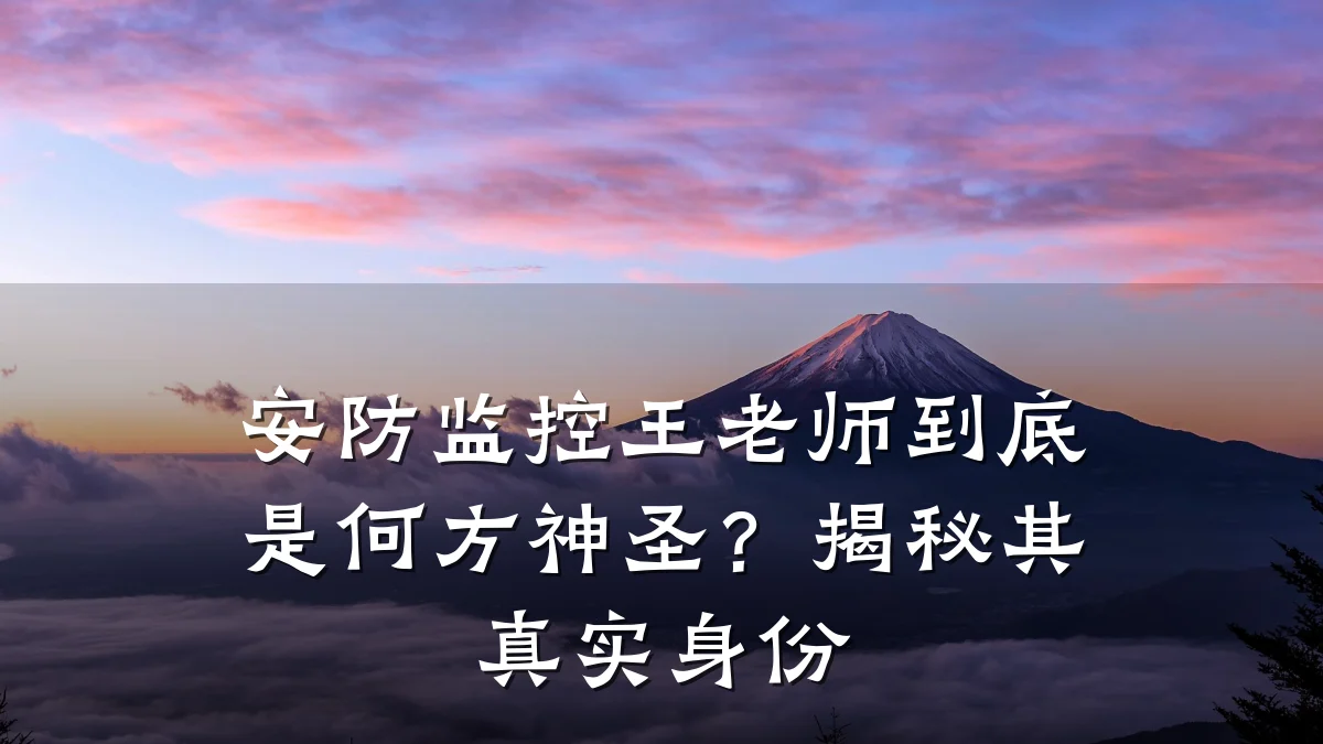 安防监控王老师到底是何方神圣?揭秘其真实身份