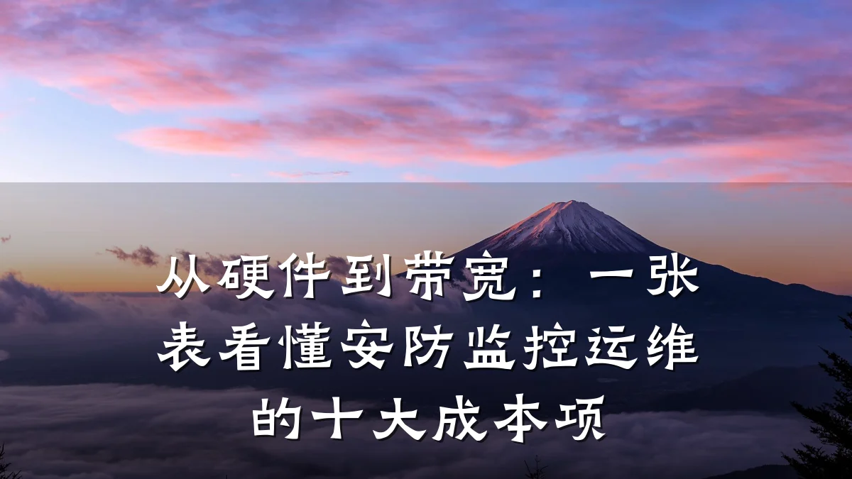从硬件到带宽：一张表看懂安防监控运维的十大成本项