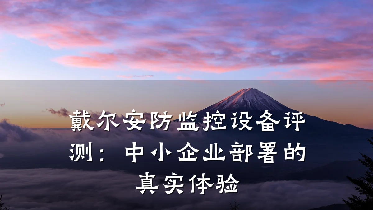 戴尔安防监控设备评测:中小企业部署的真实体验