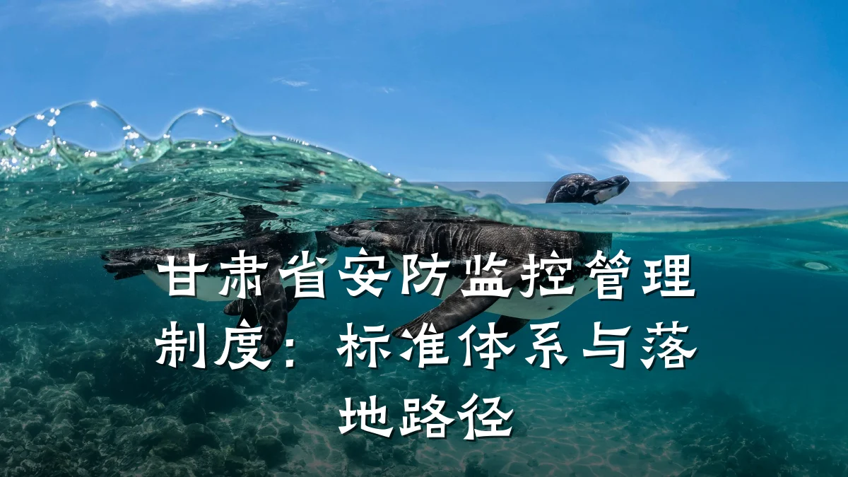 甘肃省安防监控管理制度：标准体系与落地路径