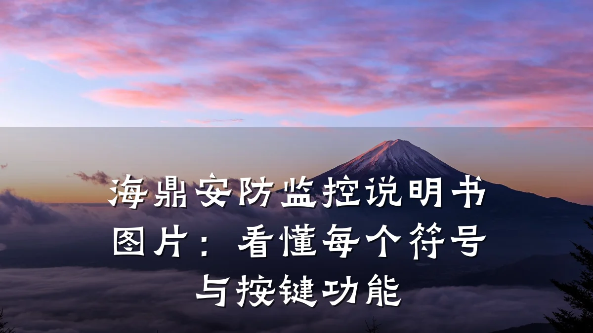 海鼎安防监控说明书图片:看懂每个符号与按键功能