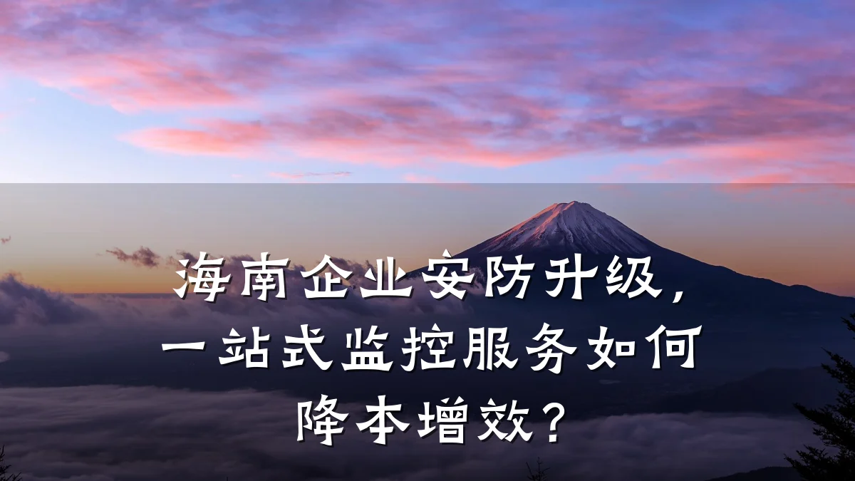 海南企业安防升级，一站式监控服务如何降本增效？