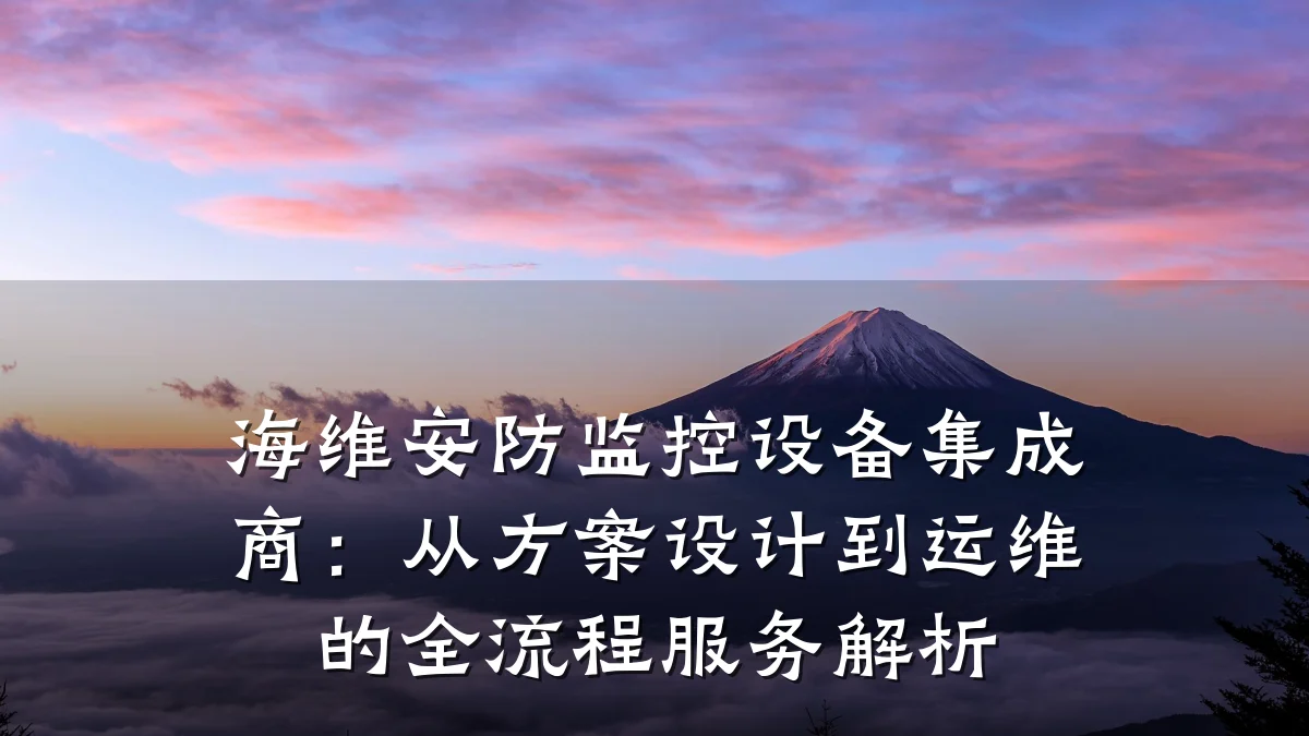 海维安防监控设备集成商:从方案设计到运维的全流程服务解析