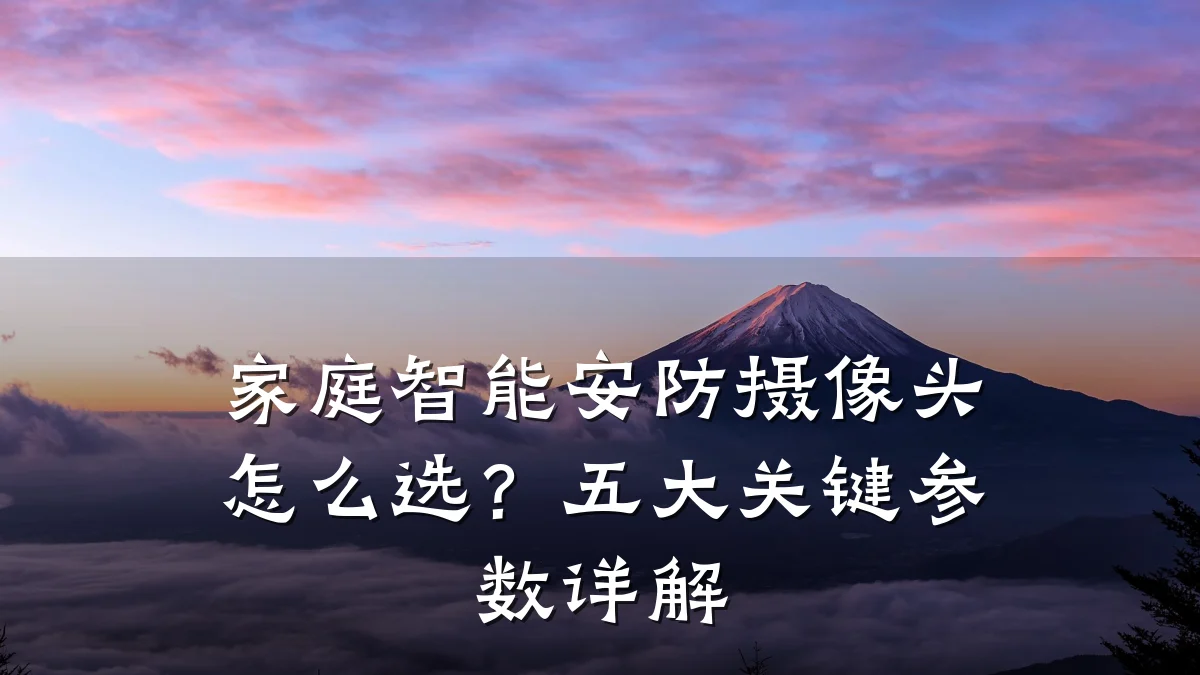 家庭智能安防摄像头怎么选?五大关键参数详解
