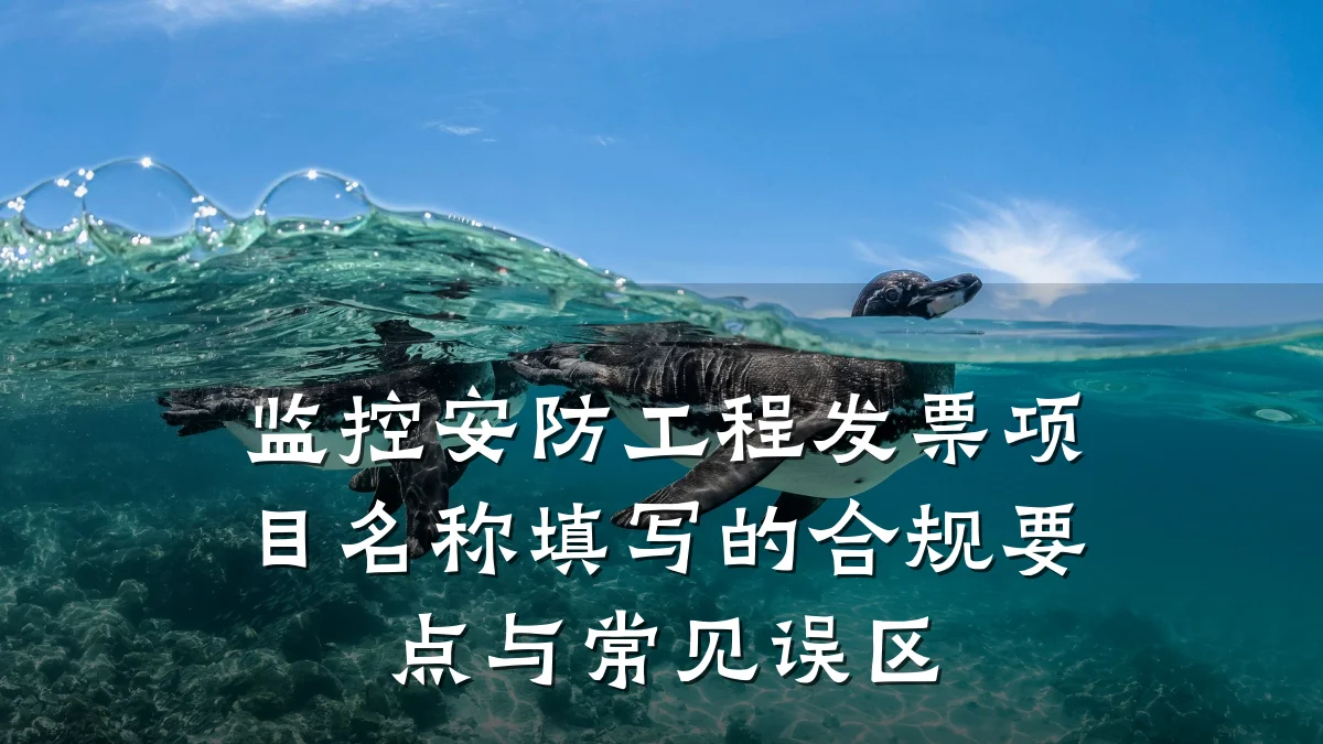 监控安防工程发票项目名称填写的合规要点与常见误区