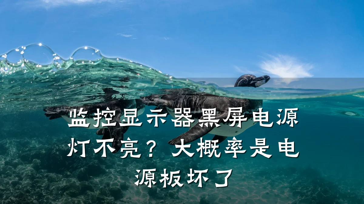 监控显示器黑屏电源灯不亮？大概率是电源板坏了