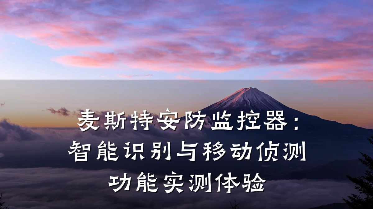 麦斯特安防监控器:智能识别与移动侦测功能实测体验