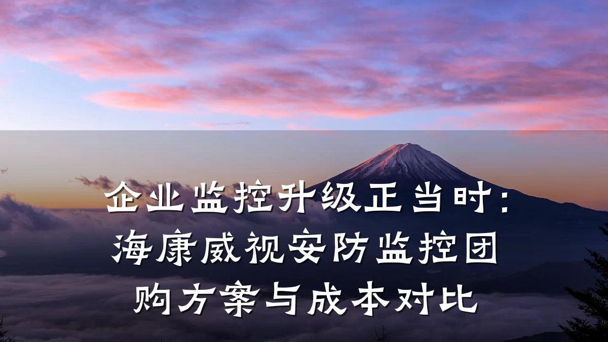 企业监控升级正当时：海康威视安防监控团购方案与成本对比