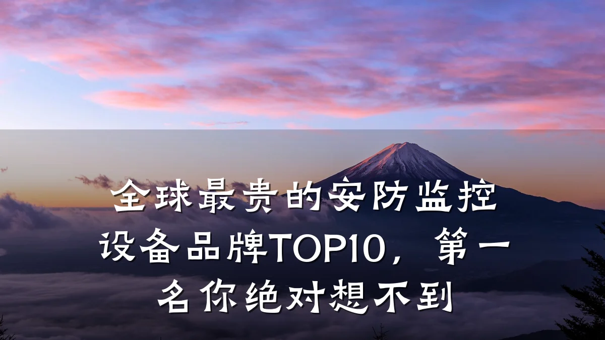 全球最贵的安防监控设备品牌TOP10,第一名你绝对想不到