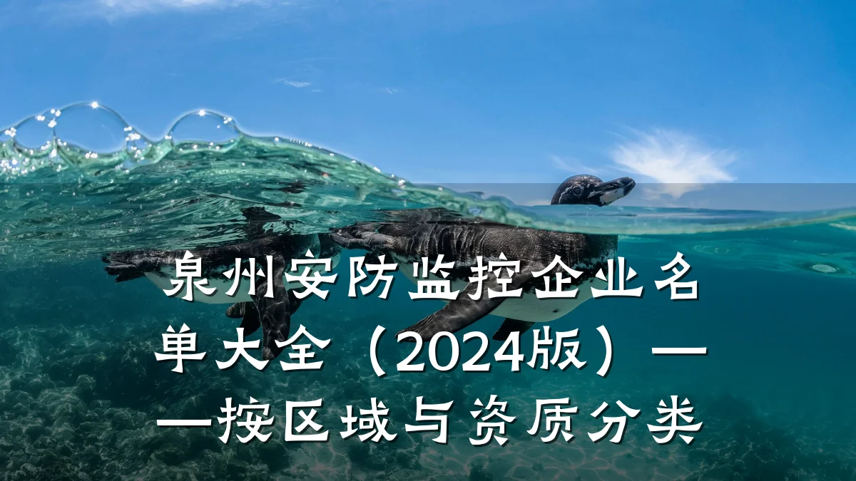 泉州安防监控企业名单大全(2024版)——按区域与资质分类