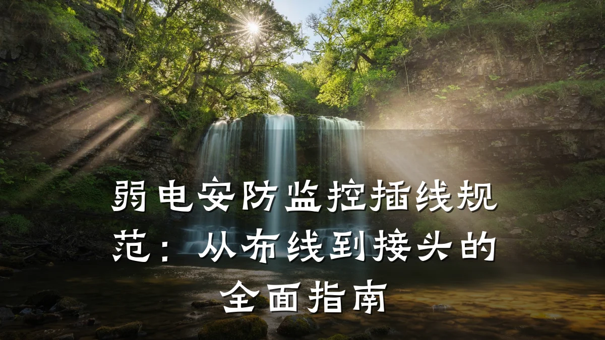 弱电安防监控插线规范：从布线到接头的全面指南