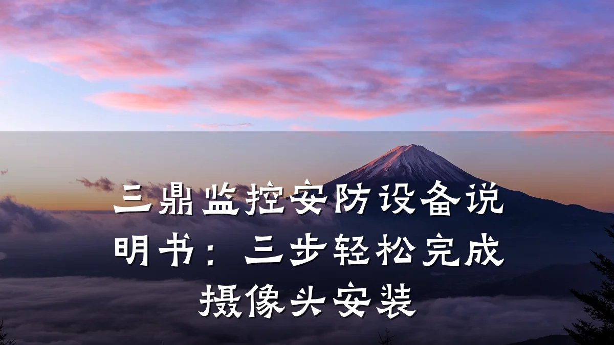 三鼎监控安防设备说明书:三步轻松完成摄像头安装
