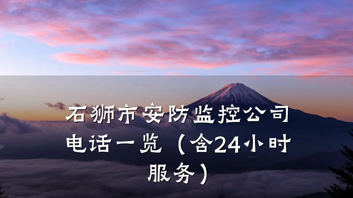 石狮市安防监控公司电话一览(含24小时服务)
