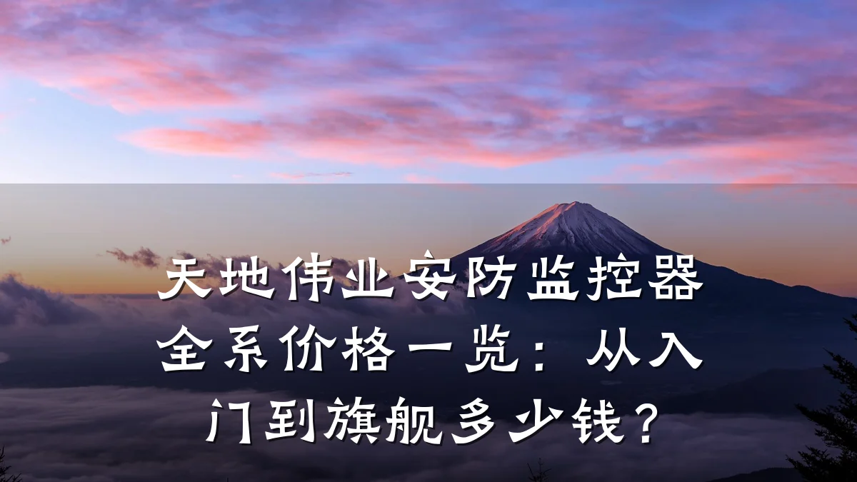天地伟业安防监控器全系价格一览：从入门到旗舰多少钱？