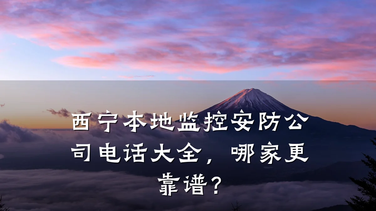 西宁本地监控安防公司电话大全,哪家更靠谱?