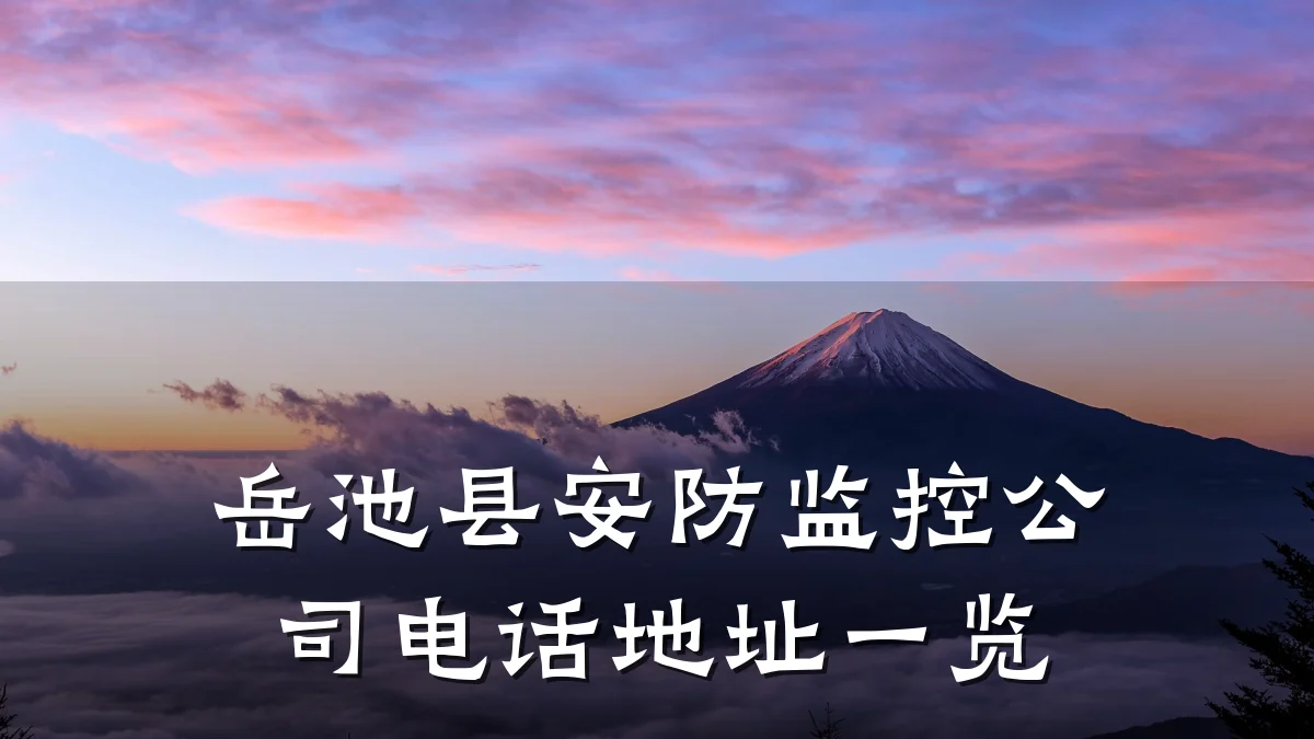 岳池县安防监控公司电话地址一览